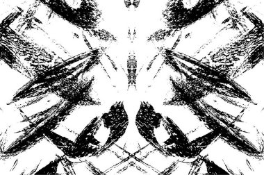 Siyah ve beyaz hasarlı yüzey. Çizikli soyut, geçmişe dönük şablon