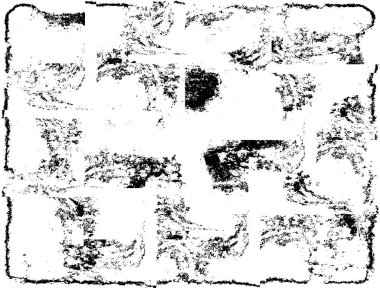 Siyah ve Beyaz Sorunlu Grunge Vektör Kaplama Şablonu. Koyu renkli eskimiş doku. Kirli Yaratıcı Tasarım Arkaplan Elementi