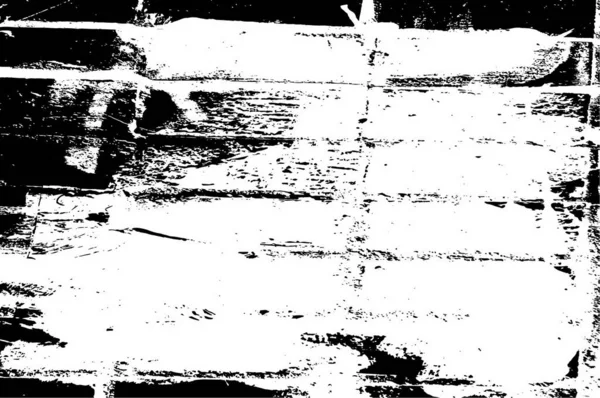 Zwart Wit Beschadigd Oppervlak Abstract Retro Sjabloon Met Krassen — Stockvector
