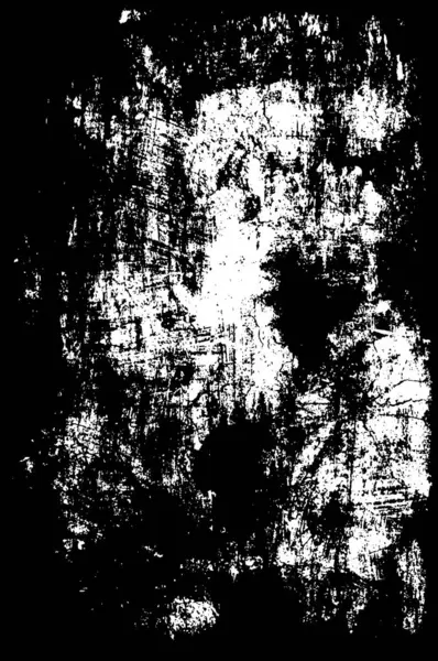 Black White Distressed Grunge Vector Overlay Template Dark Paint Weathered — Stock Vector
