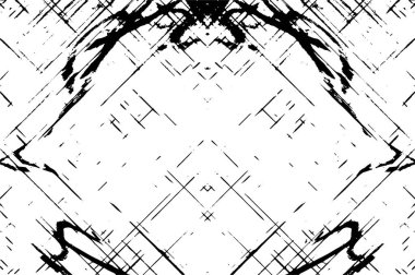 Siyah ve beyazın Grunge arka planı. Soyut monokrom dokusu. Vintage elementler lekeler ve çatlaklar