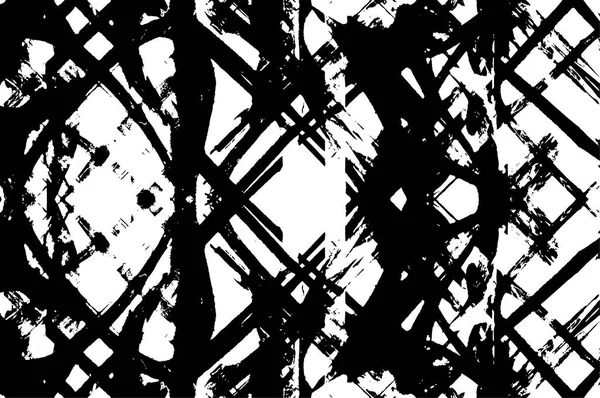Grunge Black White Pattern Monochrome Particles Abstract Texture Background Cracks — 图库矢量图片