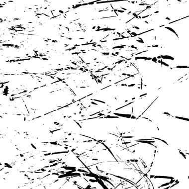 Sanat tarzında siyah ve beyaz dokular. Harika bir monokrom geçmişi var. Noktaların, noktaların, çizgilerin, çatlakların kaosundan bir desen. Grunge karanlık gerçeküstü