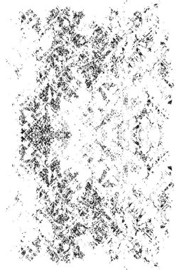 Siyah beyaz desenli, noktalı, lekeli, çizik ve çizikli sıkıntılı bir arkaplan. Soyut vektör illüstrasyonu.