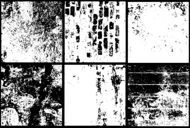 Grunge vektör siyah doku seti. vektör illüstrasyonu