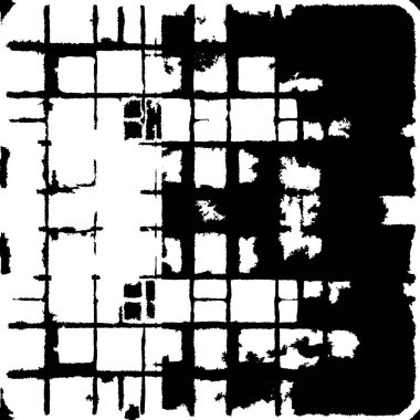 Grunge üst üste biniyor. Soyut siyah-beyaz vektör arkaplanı. Çatlak, leke ve noktalarda kirli desenli tek renkli klasik yüzey. Karanlık korku tarzında eski bir duvar.