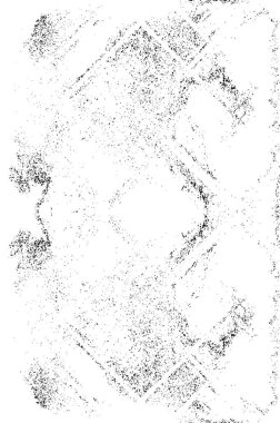 Grunge üst üste biniyor. Soyut siyah-beyaz vektör arkaplanı. Çatlak, leke ve noktalarda kirli desenli tek renkli klasik yüzey. Karanlık korku tarzında eski bir duvar.