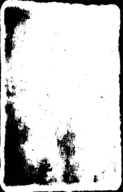 Grunge üst üste biniyor. Soyut siyah-beyaz vektör arkaplanı. Çatlak, leke ve noktalarda kirli desenli tek renkli klasik yüzey. Karanlık korku tarzında eski bir duvar.