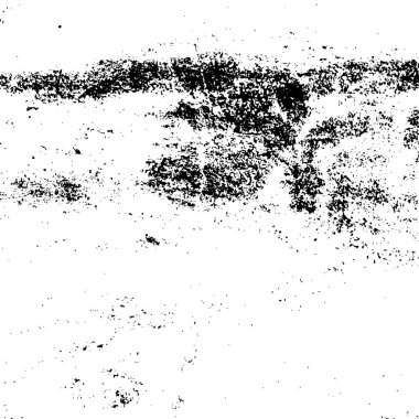 Grunge üst üste biniyor. Soyut siyah-beyaz vektör arkaplanı. Çatlak, leke ve noktalarda kirli desenli tek renkli klasik yüzey. Karanlık korku tarzında eski bir duvar.