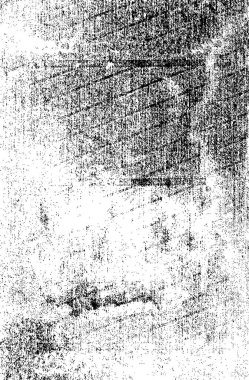 Grunge üst üste biniyor. Soyut siyah-beyaz vektör arkaplanı. Çatlak, leke ve noktalarda kirli desenli tek renkli klasik yüzey. Karanlık korku tarzında eski bir duvar.