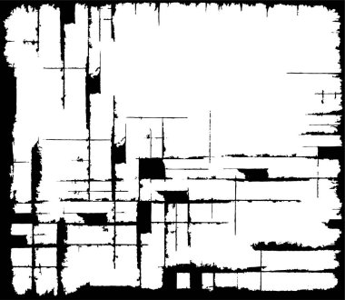 Sert siyah-beyaz doku vektörü. Derinden örtülmüş doku. Grunge 'un geçmişi. Soyut doku etkisi. Vektör İllüstrasyonu.       