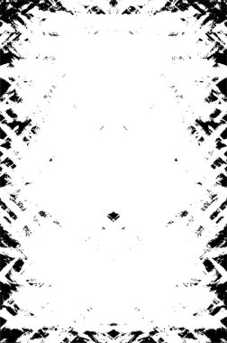 Grunge siyah beyaz desen. Monokrom parçacıkları soyut doku. Çatlakların, sürtünmelerin, çiplerin, lekelerin, mürekkep lekelerinin geçmişi. Koyu tasarım arka plan yüzeyi.