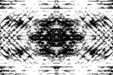Grunge siyah beyaz desen. Monokrom parçacıkları soyut doku. Çatlakların, sürtünmelerin, çiplerin, lekelerin, mürekkep lekelerinin geçmişi. Koyu tasarım arka plan yüzeyi.