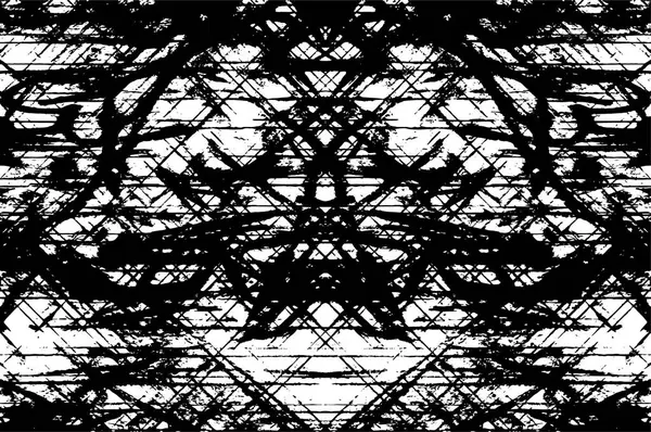 Zwart Witte Textuur Kunststijl Fantastische Monochrome Achtergrond Patroon Van Chaos — Stockvector