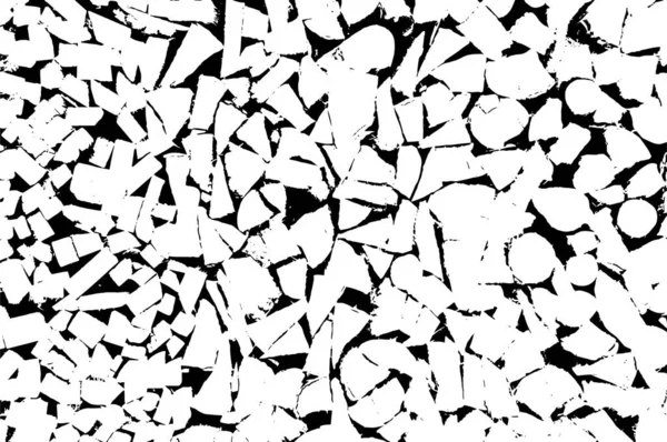 Накладываемая Текстура Треснувший Бетон Трещины Асфальт Гранж Фон Абстрактная Полутоновая — стоковый вектор