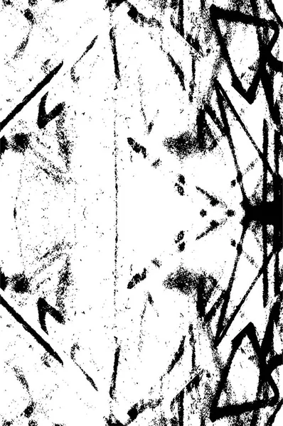 黒と白のテクスチャで悩まされた背景 ドット スポット スクラッチとライン 抽象ベクトルイラスト — ストックベクタ