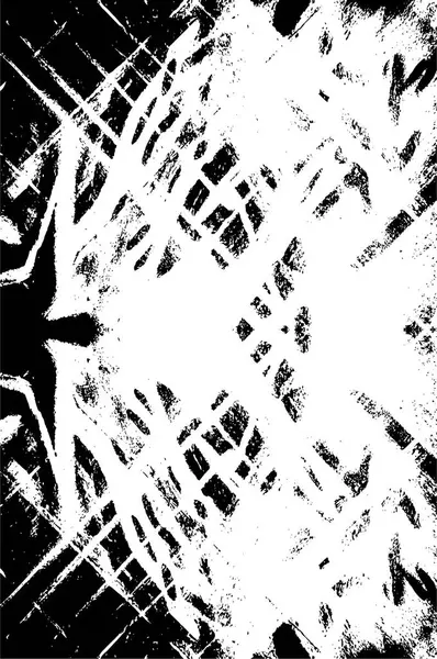 Grunge Sort Hvidt Mønster Monokrom Partikler Abstrakt Tekstur Baggrund Revner – Stock-vektor