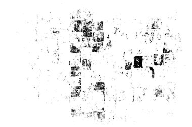 Grunge siyah beyaz desen. Monokrom parçacıkları soyut doku. Çatlakların, sürtünmelerin, çiplerin, lekelerin, mürekkep lekelerinin geçmişi. Koyu tasarım arka plan yüzeyi. 