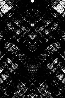 Grunge siyah beyaz desen. Monokrom parçacıkları soyut doku. Çatlakların, sürtünmelerin, çiplerin, lekelerin, mürekkep lekelerinin geçmişi. Koyu tasarım arka plan yüzeyi. 