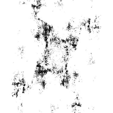 Grunge siyah beyaz desen. Monokrom parçacıkları soyut doku. Çatlakların, sürtünmelerin, çiplerin, lekelerin, mürekkep lekelerinin geçmişi. Koyu tasarım arka plan yüzeyi. 