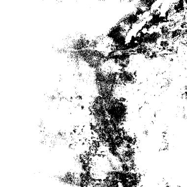 Grunge siyah beyaz desen. Monokrom parçacıkları soyut doku. Çatlakların, sürtünmelerin, çiplerin, lekelerin, mürekkep lekelerinin geçmişi. Koyu tasarım arka plan yüzeyi. 