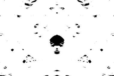Grunge siyah beyaz desen. Monokrom parçacıkları soyut doku. Çatlakların, sürtünmelerin, çiplerin, lekelerin, mürekkep lekelerinin geçmişi. Koyu tasarım arka plan yüzeyi. 