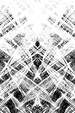 Grunge siyah beyaz desen. Monokrom parçacıkları soyut doku. Çatlakların, sürtünmelerin, çiplerin, lekelerin, mürekkep lekelerinin geçmişi. Koyu tasarım arka plan yüzeyi. 