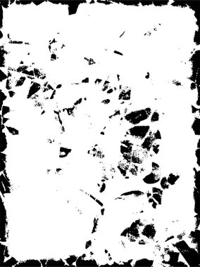 Grunge siyah beyaz desen. Monokrom parçacıkları soyut doku. Çatlakların, sürtünmelerin, çiplerin, lekelerin, mürekkep lekelerinin geçmişi. Koyu tasarım arka plan yüzeyi. 