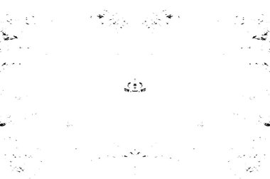 Grunge siyah beyaz desen. Monokrom parçacıkları soyut doku. Çatlakların, sürtünmelerin, çiplerin, lekelerin, mürekkep lekelerinin geçmişi. Koyu tasarım arka plan yüzeyi. 