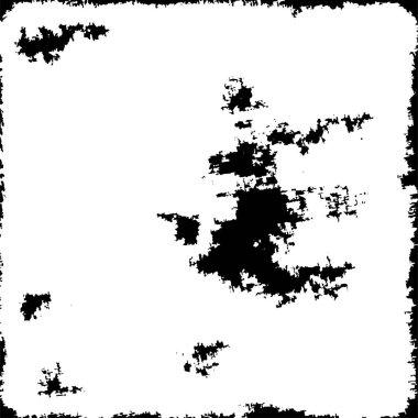 Grunge siyah beyaz desen. Monokrom parçacıkları soyut doku. Çatlakların, sürtünmelerin, çiplerin, lekelerin, mürekkep lekelerinin geçmişi. Koyu tasarım arka plan yüzeyi. 