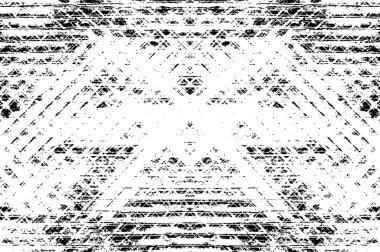 Grunge siyah beyaz desen. Monokrom parçacıkları soyut doku. Çatlakların, sürtünmelerin, çiplerin, lekelerin, mürekkep lekelerinin geçmişi. Koyu tasarım arka plan yüzeyi. 