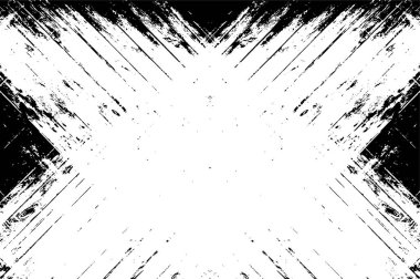 Grunge siyah beyaz desen. Monokrom parçacıkları soyut doku. Çatlakların, sürtünmelerin, çiplerin, lekelerin, mürekkep lekelerinin geçmişi. Koyu tasarım arka plan yüzeyi. 
