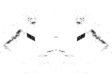 Grunge siyah beyaz desen. Monokrom parçacıkları soyut doku. Çatlakların, sürtünmelerin, çiplerin, lekelerin, mürekkep lekelerinin geçmişi. Koyu tasarım arka plan yüzeyi. 