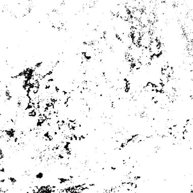 Grunge siyah beyaz desen. Monokrom parçacıkları soyut doku. Çatlakların, sürtünmelerin, çiplerin, lekelerin, mürekkep lekelerinin geçmişi. Koyu tasarım arka plan yüzeyi. 