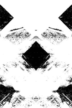 Grunge siyah beyaz desen. Monokrom parçacıkları soyut doku. Çatlakların, sürtünmelerin, çiplerin, lekelerin, mürekkep lekelerinin geçmişi. Koyu tasarım arka plan yüzeyi. 