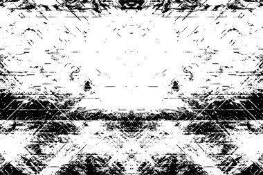 Grunge siyah beyaz desen. Monokrom parçacıkları soyut doku. Çatlakların, sürtünmelerin, çiplerin, lekelerin, mürekkep lekelerinin geçmişi. Koyu tasarım arka plan yüzeyi. 