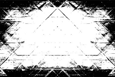 Grunge siyah beyaz desen. Monokrom parçacıkları soyut doku. Çatlakların, sürtünmelerin, çiplerin, lekelerin, mürekkep lekelerinin geçmişi. Koyu tasarım arka plan yüzeyi. 