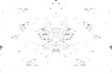 Grunge siyah beyaz desen. Monokrom parçacıkları soyut doku. Çatlakların, sürtünmelerin, çiplerin, lekelerin, mürekkep lekelerinin geçmişi. Koyu tasarım arka plan yüzeyi. 