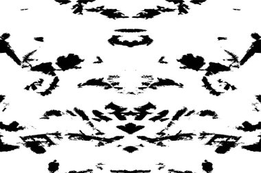 Grunge siyah beyaz desen. Monokrom parçacıkları soyut doku. Çatlakların, sürtünmelerin, çiplerin, lekelerin, mürekkep lekelerinin geçmişi. Koyu tasarım arka plan yüzeyi. 