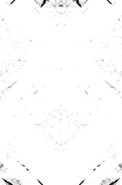 Grunge siyah beyaz desen. Monokrom parçacıkları soyut doku. Çatlakların, sürtünmelerin, çiplerin, lekelerin, mürekkep lekelerinin geçmişi. Koyu tasarım arka plan yüzeyi. 