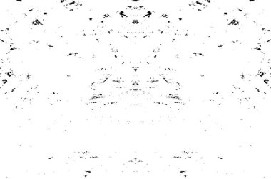 Grunge siyah beyaz desen. Monokrom parçacıkları soyut doku. Çatlakların, sürtünmelerin, çiplerin, lekelerin, mürekkep lekelerinin geçmişi. Koyu tasarım arka plan yüzeyi. 