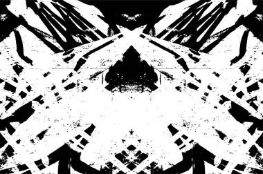 Grunge black and white pattern. Monochrome particles abstract texture. Background of cracks, scuffs, chips, stains, ink spots, lines. Dark design background surface. Gray printing element