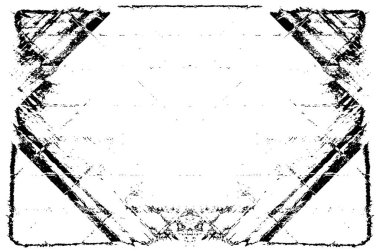 Grunge üst üste biniyor. Soyut siyah-beyaz vektör arkaplanı. Çatlak, leke ve noktalarda kirli desenli tek renkli klasik yüzey. Karanlık korku tarzında eski bir duvar.