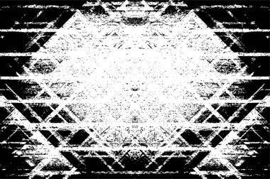 Grunge üst üste biniyor. Soyut siyah-beyaz vektör arkaplanı. Çatlak, leke ve noktalarda kirli desenli tek renkli klasik yüzey. Karanlık korku tarzında eski bir duvar.
