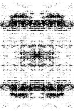 Grunge üst üste biniyor. Soyut siyah-beyaz vektör arkaplanı. Çatlak, leke ve noktalarda kirli desenli tek renkli klasik yüzey. Karanlık korku tarzında eski bir duvar.