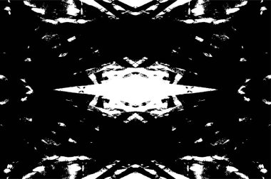 Grunge üst üste biniyor. Soyut siyah-beyaz vektör arkaplanı. Çatlak, leke ve noktalarda kirli desenli tek renkli klasik yüzey. Karanlık korku tarzında eski bir duvar.