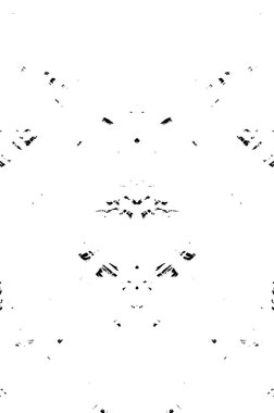 Grunge üst üste biniyor. Soyut siyah-beyaz vektör arkaplanı. Çatlak, leke ve noktalarda kirli desenli tek renkli klasik yüzey. Karanlık korku tarzında eski bir duvar.