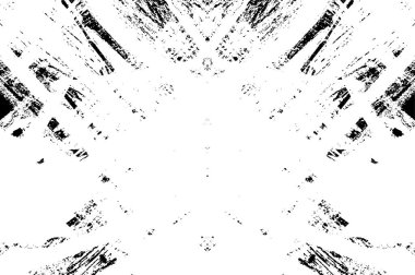 Grunge üst üste biniyor. Soyut siyah-beyaz vektör arkaplanı. Çatlak, leke ve noktalarda kirli desenli tek renkli klasik yüzey. Karanlık korku tarzında eski bir duvar.