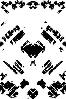 Grunge üst üste biniyor. Soyut siyah-beyaz vektör arkaplanı. Çatlak, leke ve noktalarda kirli desenli tek renkli klasik yüzey. Karanlık korku tarzında eski bir duvar.