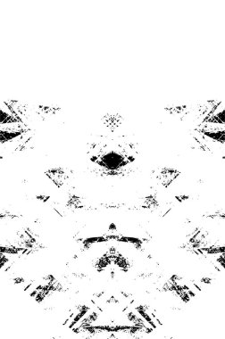 Grunge üst üste biniyor. Soyut siyah-beyaz vektör arkaplanı. Çatlak, leke ve noktalarda kirli desenli tek renkli klasik yüzey. Karanlık korku tarzında eski bir duvar.